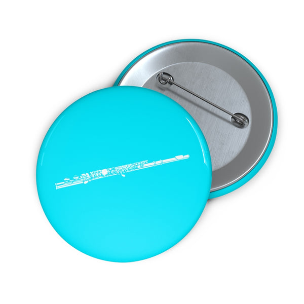 Flute Silhouette - Cyan Pin Buttons