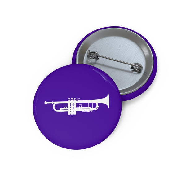 Trumpet Silhouette - Purple Pin Buttons