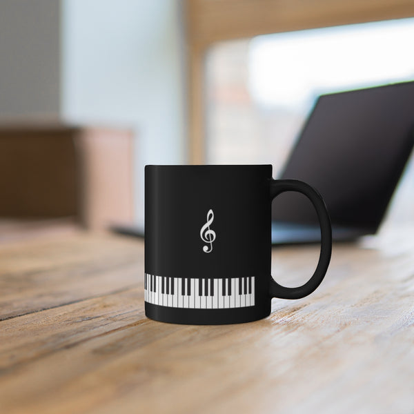 Keyboard + Clefs - Black 11oz mug