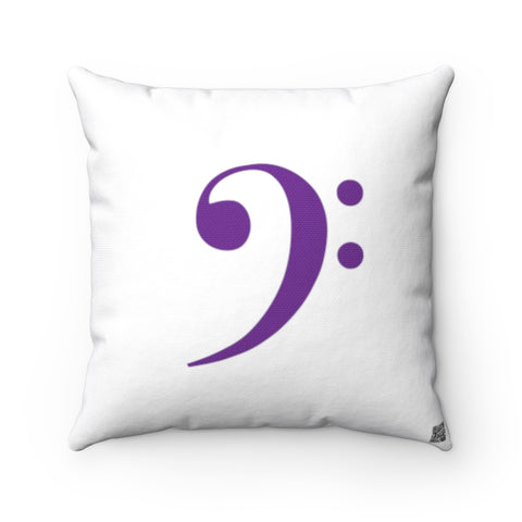 Bass Clef Square Pillow - Purple Silhouette