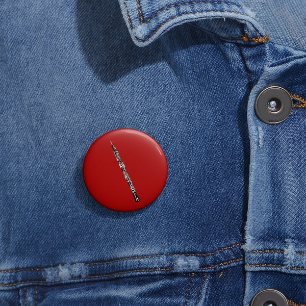 Oboe Silhouette - Red Pin Buttons