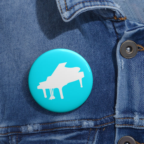 Piano Silhouette - Cyan Pin Buttons