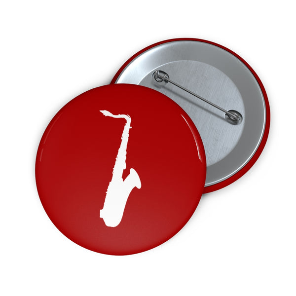 Tenor Saxophone Silhouette - Red Pin Buttons