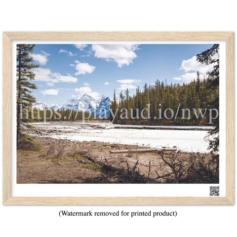 Riverside Forest by the Rocky Mountains - Northwest Passage 2021 Series - 16"x12" Premium Matte Paper Wooden Framed Poster