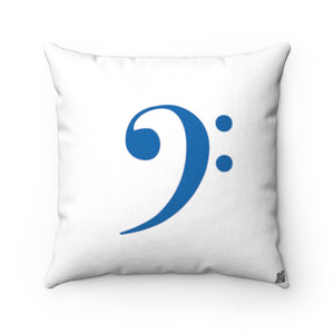 Bass Clef Square Pillow - Blue Silhouette