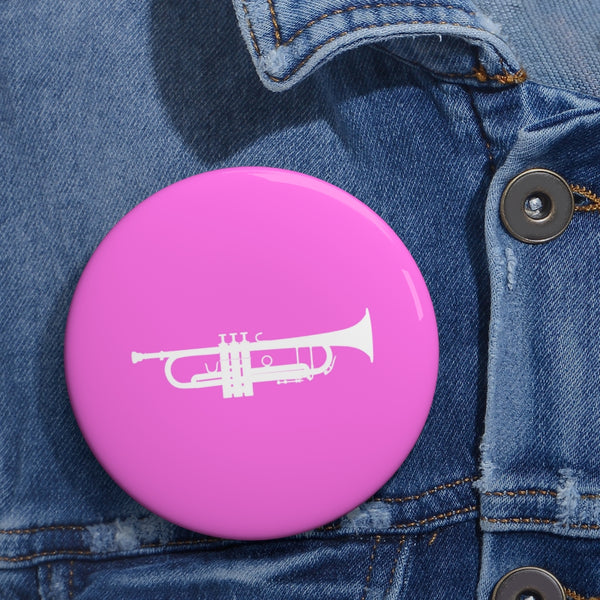 Trumpet Silhouette - Pink Pin Buttons