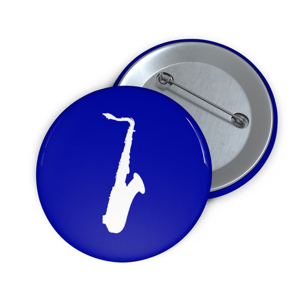 Tenor Saxophone Silhouette - Blue Pin Buttons