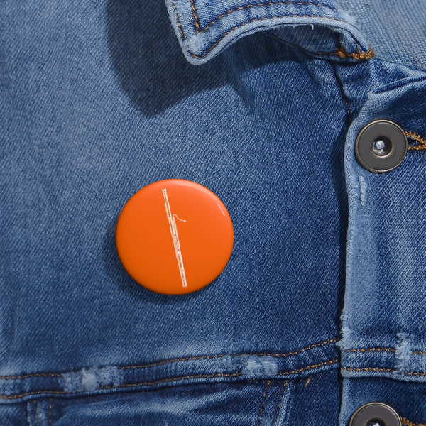 Bassoon Silhouette - Orange Pin Buttons