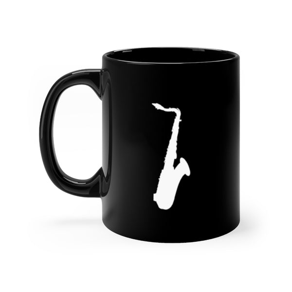 Tenor Saxophone Silhouette - Black 11oz mug