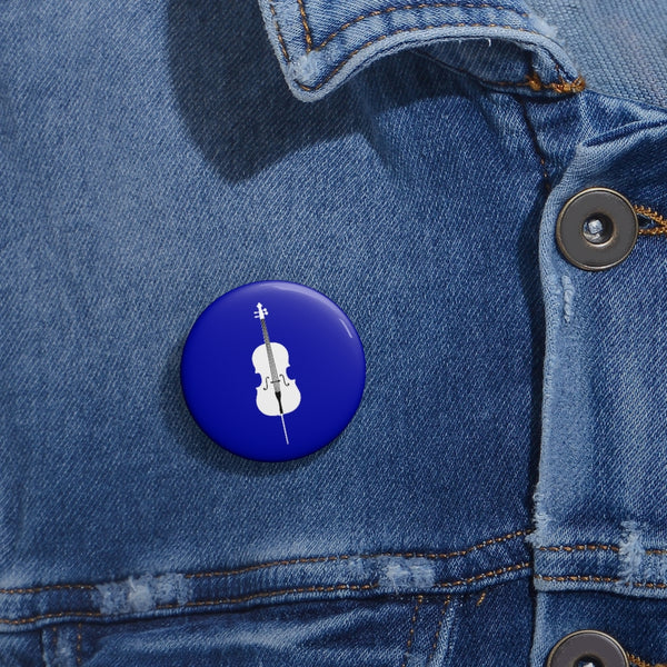 Cello Silhouette - Blue Pin Buttons