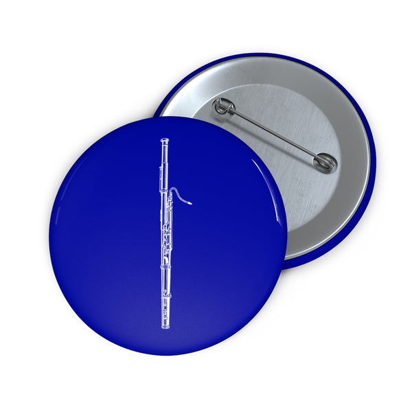 Bassoon Silhouette - Blue Pin Buttons