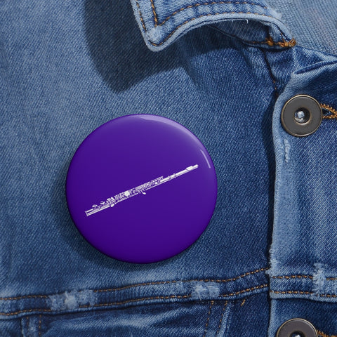 Flute Silhouette - Purple Pin Buttons