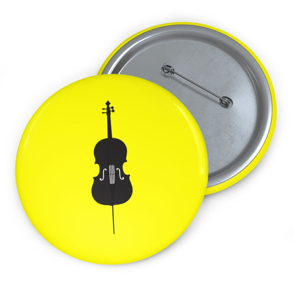 Cello Silhouette - Yellow Pin Buttons
