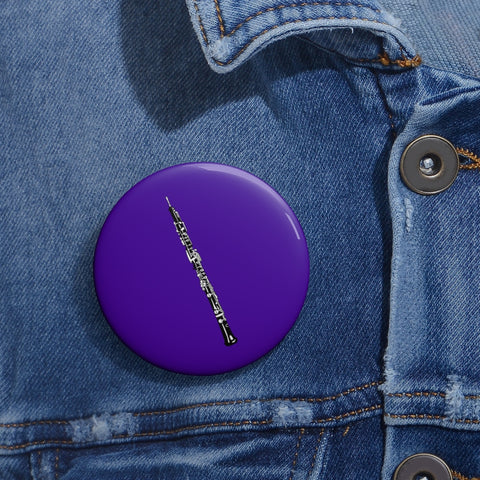 Oboe Silhouette - Purple Pin Buttons