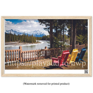 Three Chairs in Jasper National Park - Northwest Passage 2021 Series - 18"x12" Premium Matte Paper Wooden Framed Poster