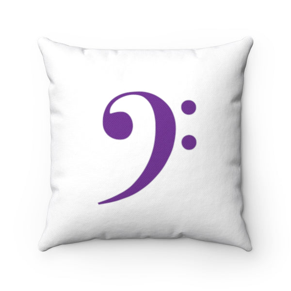 Bass Clef Square Pillow - Purple Silhouette