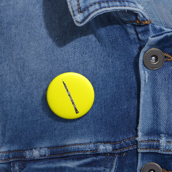 Oboe Silhouette - Yellow Pin Buttons