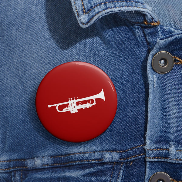 Trumpet Silhouette - Red Pin Buttons