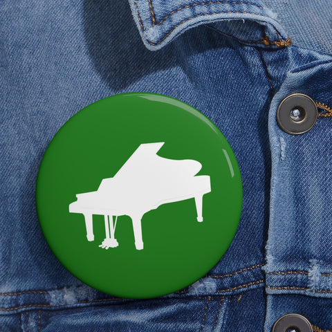 Piano Silhouette - Green Pin Buttons