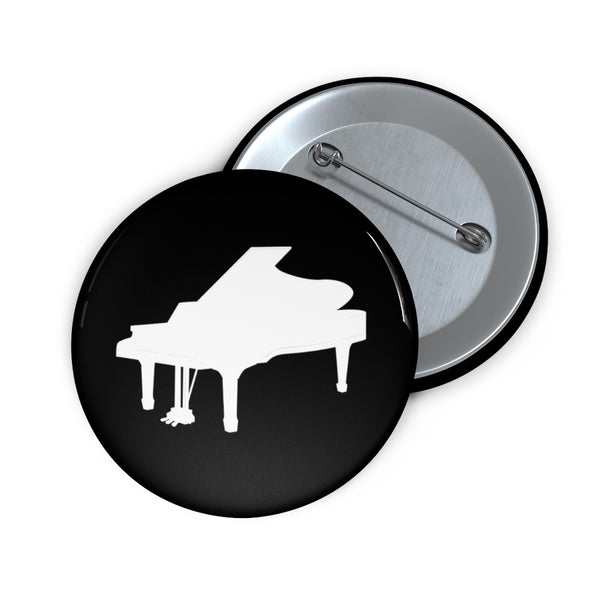 Piano Silhouette - Black Pin Buttons
