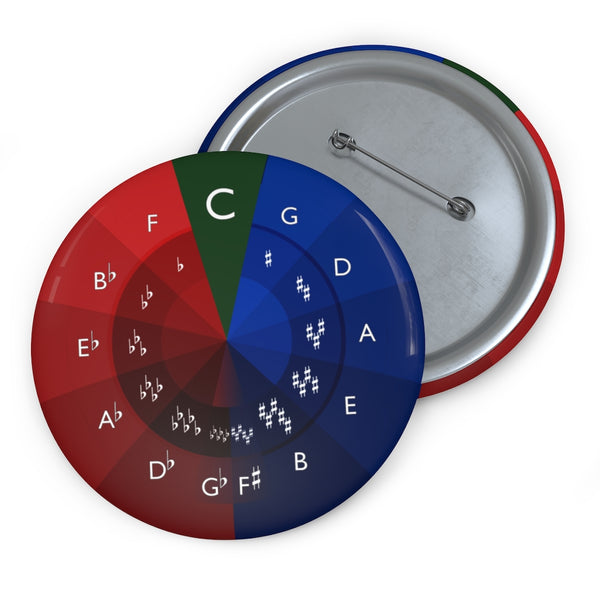 Circle of Fifths - Letter Names - 3" Pin Button