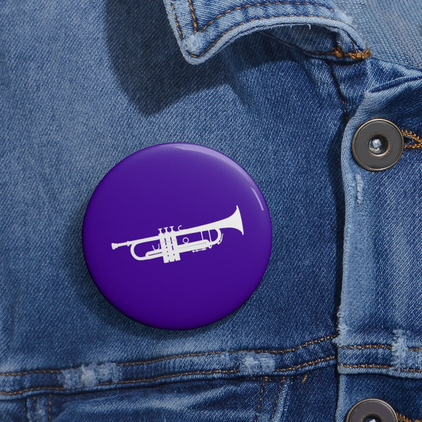 Trumpet Silhouette - Purple Pin Buttons