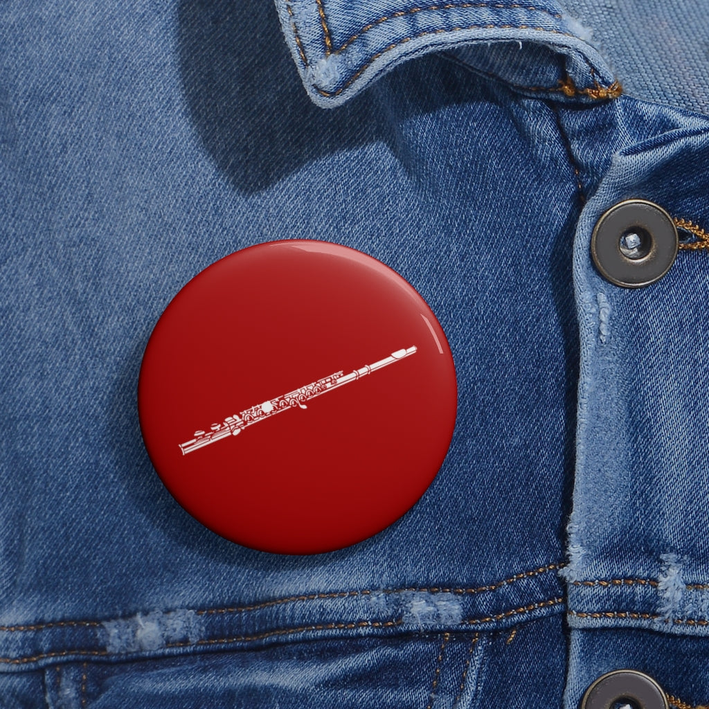 Flute Silhouette - Red Pin Buttons