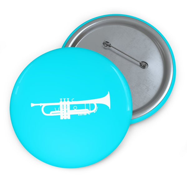 Trumpet Silhouette - Cyan Pin Buttons