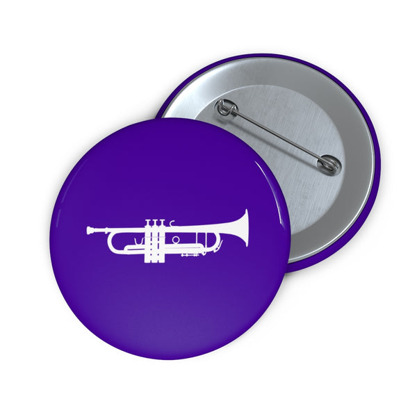 Trumpet Silhouette - Purple Pin Buttons