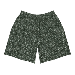 ICIH2P - Tiny Text Pattern - Men's Dark Green Long Shorts