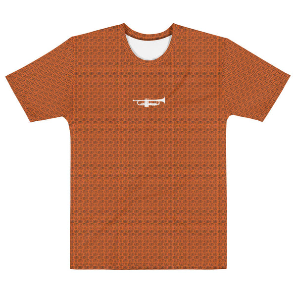 ICIH2P - Trumpet + Tiny Text - Men's Orange Short Sleeve T-shirt