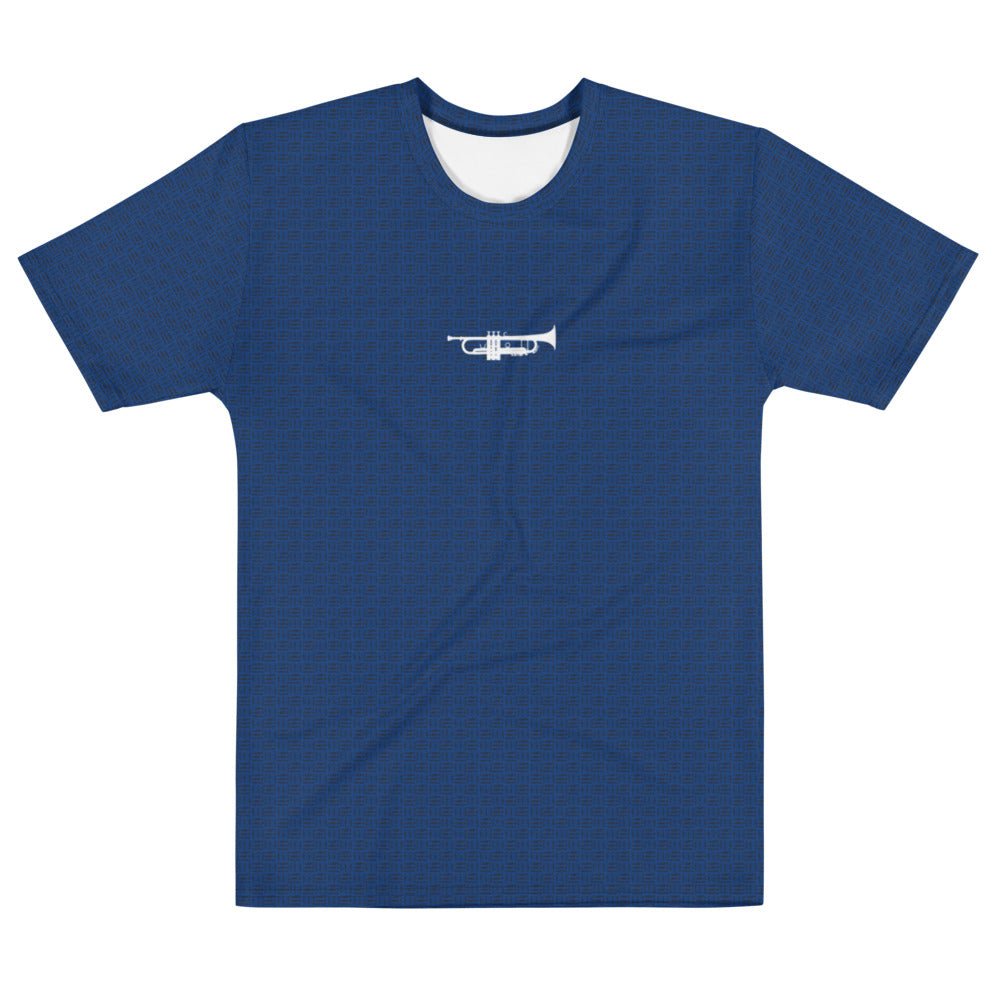 ICIH2P - Trumpet + Tiny Text - Men's Blue Short Sleeve T-shirt