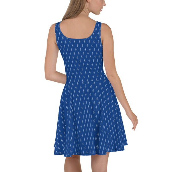 Getting into Treble - Blue Skater Dress