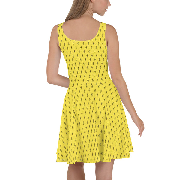 Getting into Treble - Yellow Skater Dress