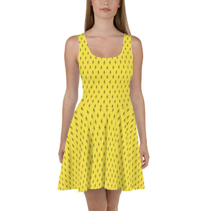 Getting into Treble - Yellow Skater Dress