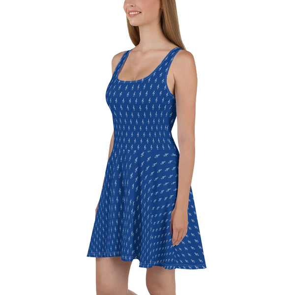 Getting into Treble - Blue Skater Dress