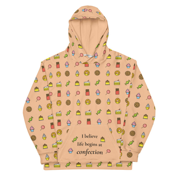Life Begins at Confection - Peach Unisex Hoodie