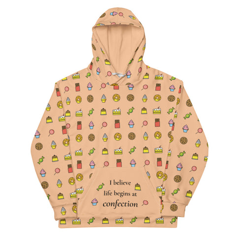 Life Begins at Confection - Peach Unisex Hoodie