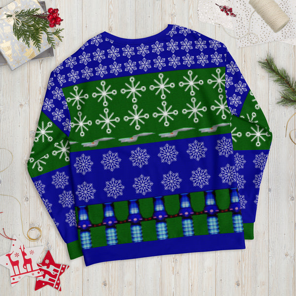 O Holy Knit - Faux Ugly Christmas Sweater (Printed Sweatshirt)