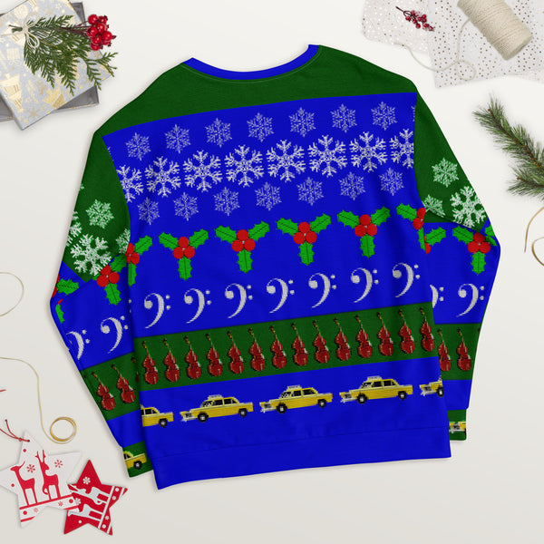 I'm Walkin' Bass Lines Here! - Faux Ugly Christmas Sweater (Printed Sweatshirt)