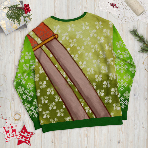 Mary & Joseph at Bethlehem - Faux Ugly Christmas Sweater (Printed Sweatshirt)