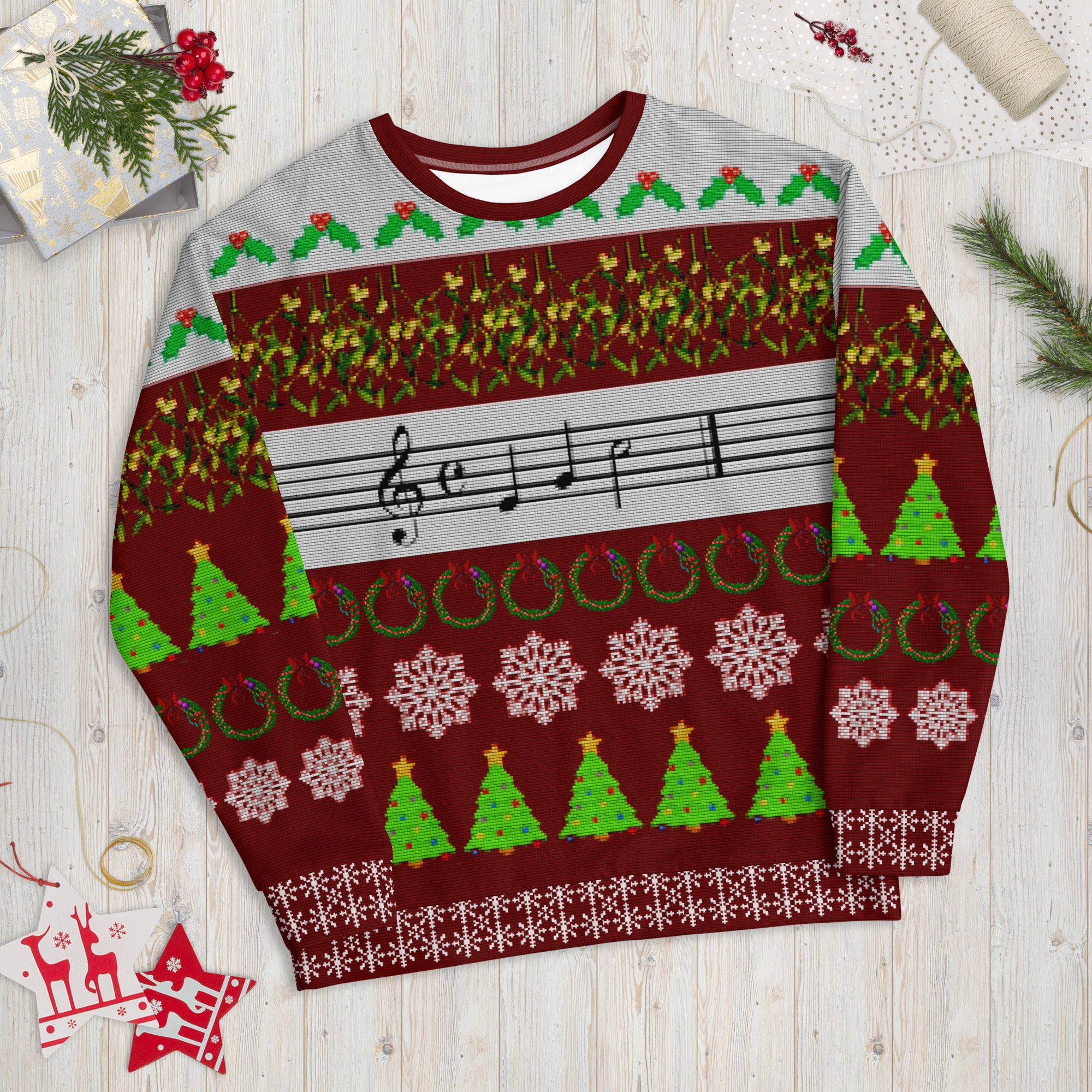 Mi-Sol-Do - Faux Ugly Christmas Sweater (Printed Sweatshirt)