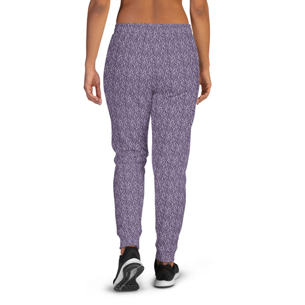 ICIH2P - Tiny Text Pattern - Women's Purple Jogger Pants