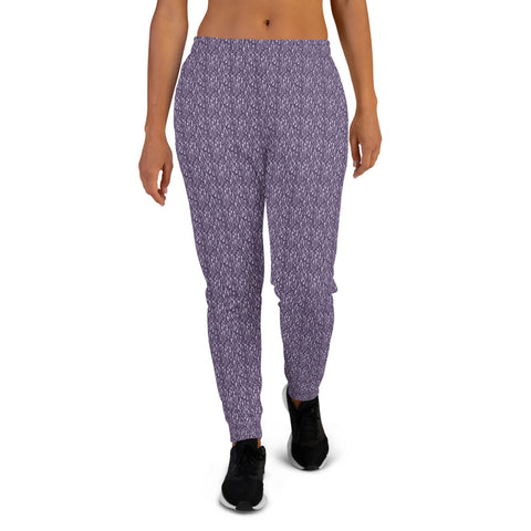 ICIH2P - Tiny Text Pattern - Women's Purple Jogger Pants