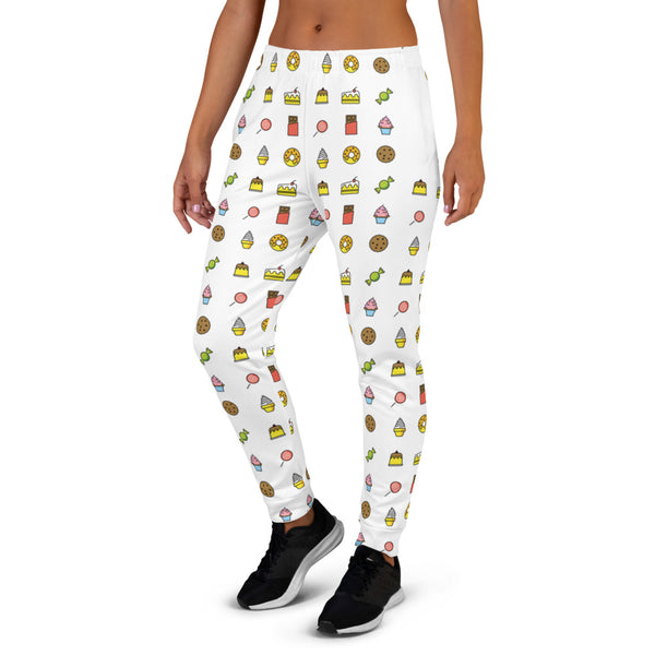 Life Begins at Confection - Women's White Jogger Pants