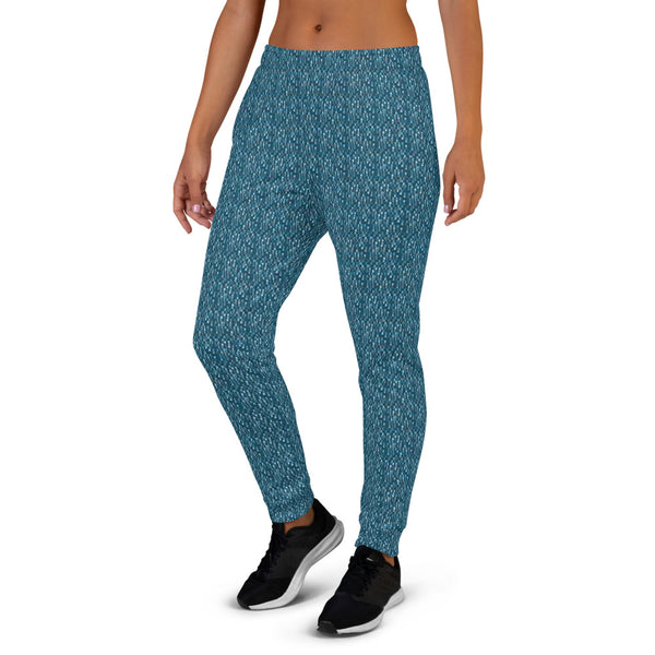 ICIH2P - Tiny Text Pattern - Women's Cerulean Jogger Pants
