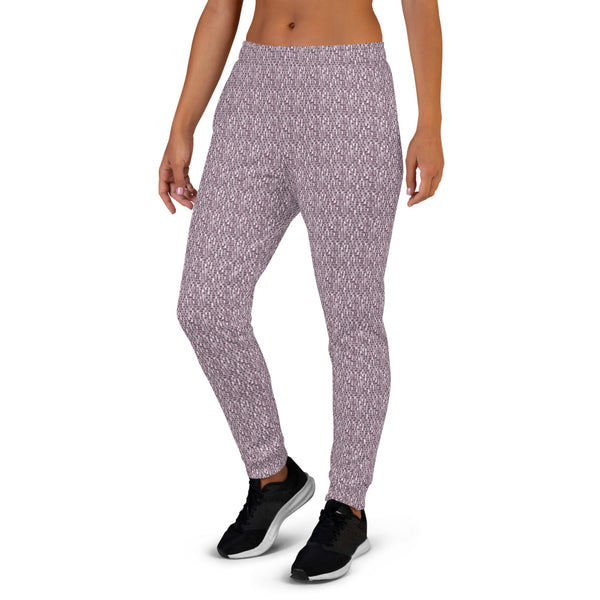 ICIH2P - Tiny Text Pattern - Women's Pink Jogger Pants