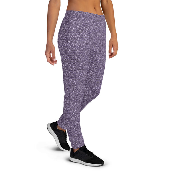 ICIH2P - Tiny Text Pattern - Women's Purple Jogger Pants