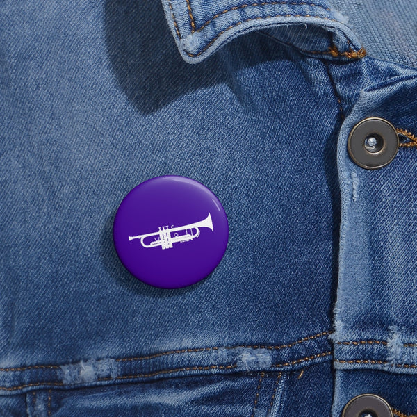 Trumpet Silhouette - Purple Pin Buttons