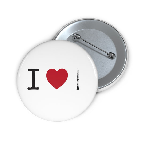 I Love Clarinet - Pin Buttons